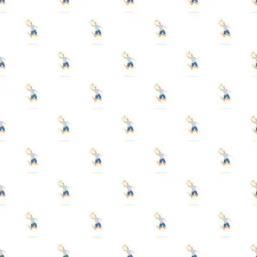 Volleyball player jumping pattern seamless background looping Illustrazione stock