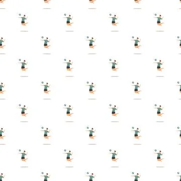 Volleyball player jumping serving attacking seamless pattern 스톡 일러스트