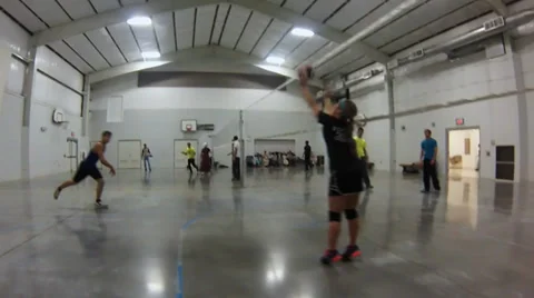 Volleyball Player Practices Spike Stock Footage 33604695