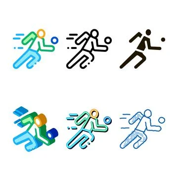 Volleyball player in run simplified icon vector outline Illustrazione stock