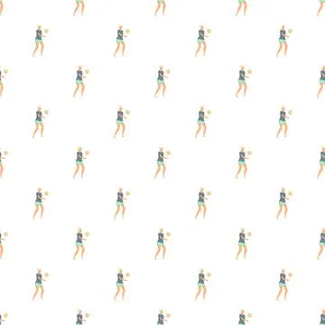 Volleyball player seamless pattern playing sport game Illustrazione stock