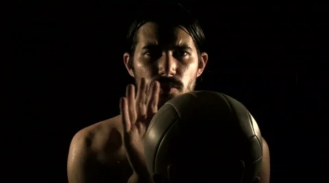 Volleyball player serves - HD  Stock Footage 512255