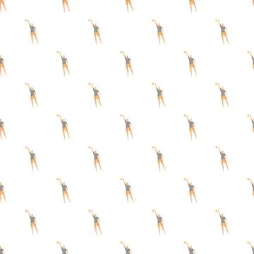 Volleyball player serving repeating seamless pattern 스톡 일러스트