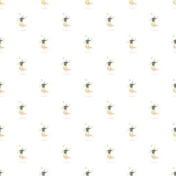 Volleyball player serving repeating seamless pattern background Stock Illustration