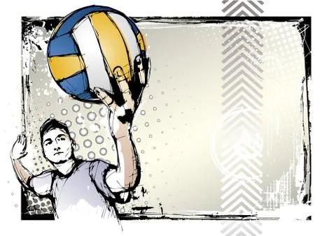 Volleyball poster Stock Illustration