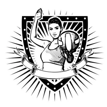 Volleyball shield Stock Illustration