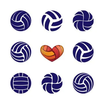 Volleyball silhouettes set Stock Illustration