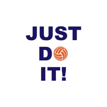 Volleyball slogan text Stock Illustration