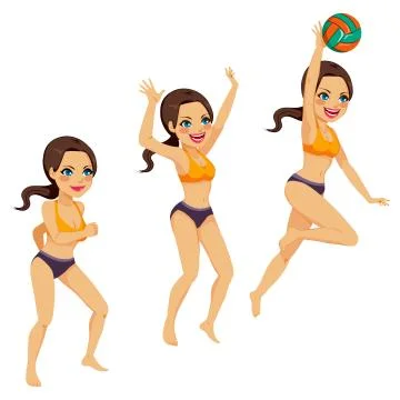 Volleyball Smash Action Stock Illustration