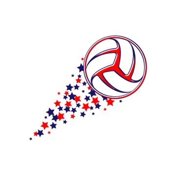 Volleyball with star path Stock Illustration