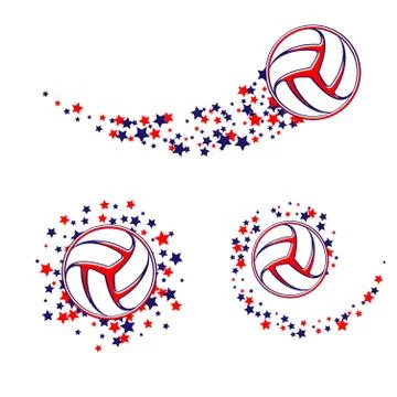 Volleyball star path Stock Illustration