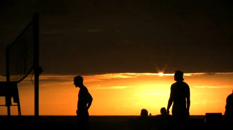 VolleyBall at Sunset Stock Footage 655641