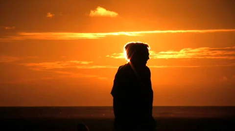 VolleyBall at Sunset Stock Footage 655678