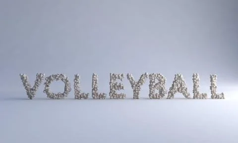 Volleyball Text With Balls Stock Illustration