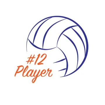 Volleyball text player Stock Illustration