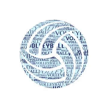 Volleyball text silhouette Stock Illustration