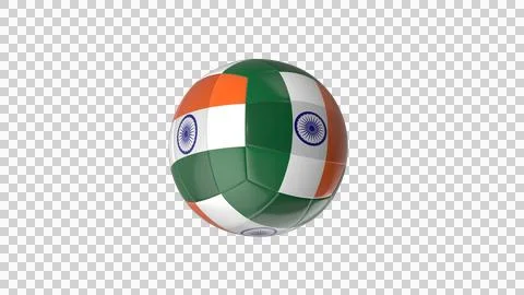 Volleyball Transform To India Flag PatternedTransparent 3D Stock Photos