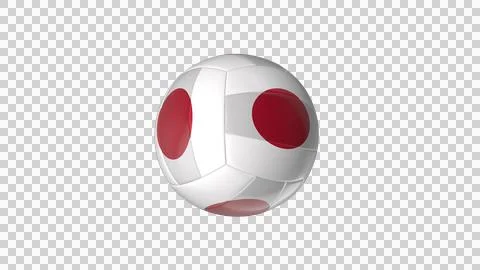 Volleyball Transform To Japan Flag PatternedTransparent 3D Stock Photos