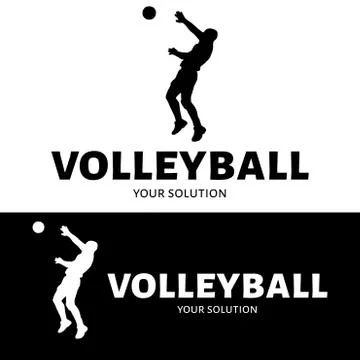 Volleyball vector logo. A logo in the form of a volleyball player Stock Illustration