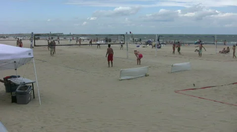 Volleyball on windy beach Stock Footage 457292