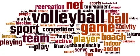 Volleyball word cloud Stock Illustration