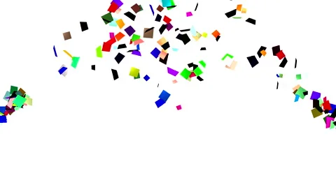 Volleys of confetti on white background Stock Footage 46197214