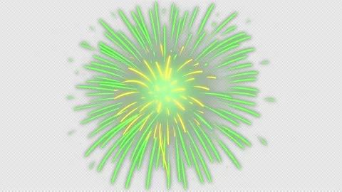 Volleys of multi-colored Fireworks on a black screen. Cartoon rainbow flashes Stock Footage 226984851