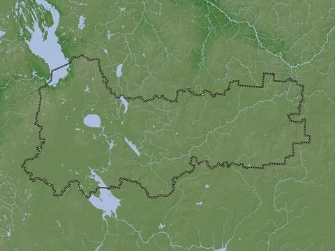 Vologda, Russia. Elevation map colored in wiki style with lakes and rivers Stock Illustration