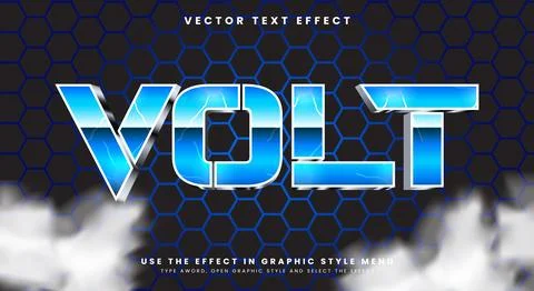 Volt 3D editable text effect template Illustrazione stock