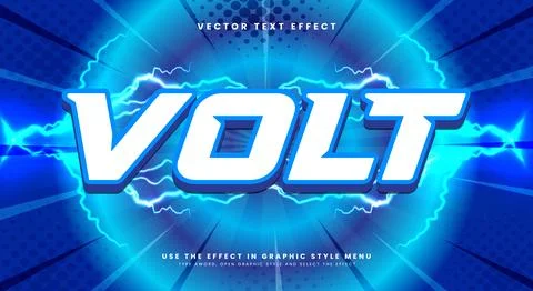 Volt 3D editable text effect template Illustrazione stock