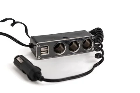 Volt car cigarette lighter splitter for multiple device charging Stock Photos