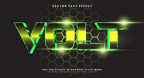 Volt flash lightning 3D editable text effect template 스톡 일러스트