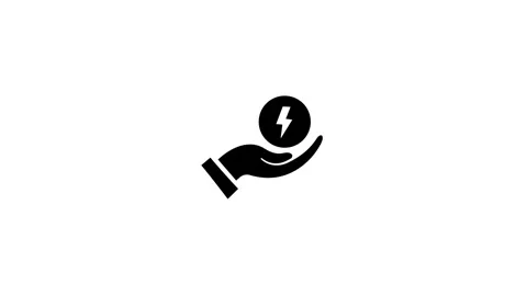 Volt icon isolated on purple background. Flash sign. Charge flash icon. Video stock 263613266
