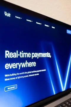 Volt real time payments dashboard displaying info 库存照片