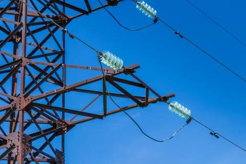 Volt wiring Electricity post Stock Photos