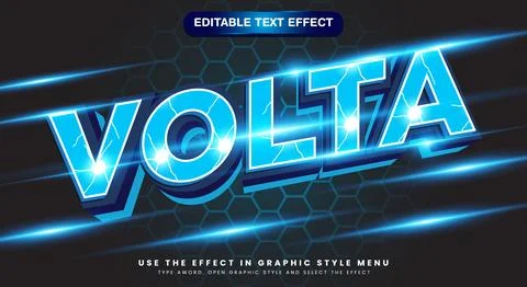 Volta 3D editable text effect template 스톡 일러스트