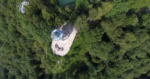 Volta lighthouse from above at Lake Como in Lombardy, Italy Stock-Footage 78138863