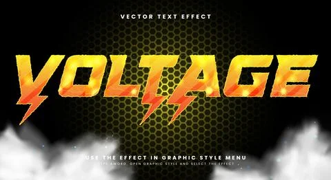 Voltage 3D editable text effect template Stock Illustration