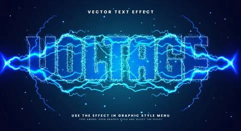 Voltage 3D editable text effect template Stock Illustration
