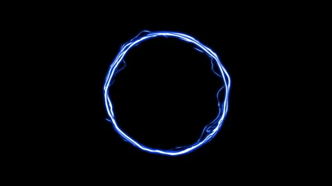 Voltage background designed with a vibrant neon lightning flash in a circle Vidéo 346463369