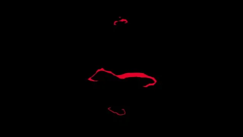Voltage background designed with a vibrant neon red electric contour loop 库存影片 346472036