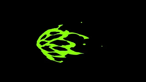 Voltage background designed with a vibrant neon green electric splatter 库存影片 346472191
