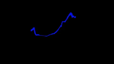 Voltage background designed with a vibrant neon blue horizontal bolt Vidéo 346491861