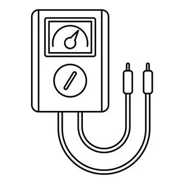 Voltage device tool icon, outline style Stock Illustration