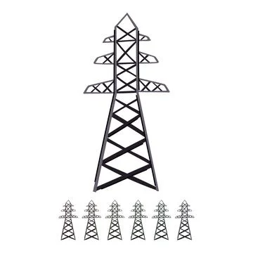 Voltage electric pylon vector cartoon graphic Stock Illustration