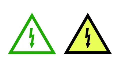 Voltage icon. Lightning sign. A warning to be careful Stock Illustration