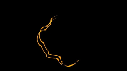 Voltage impact designed with an orange energy sphere and vibrant green bolt Stock Footage 346472296