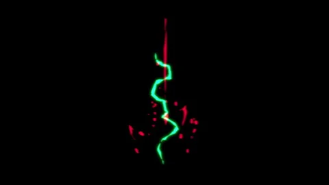 Voltage impact designed with vibrant green neon lightning and red sparks Stock Footage 346472282