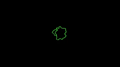Voltage impact designed with a vibrant neon green electrical border outline 库存影片 346491817