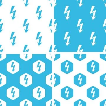 Voltage lightning patterns set Illustrazione stock